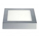 downlight led superficie 18w cuadrado marco plata